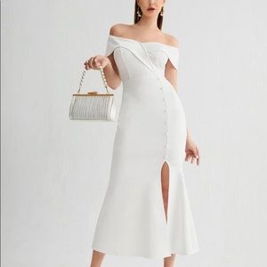 SHEIN white off the shoulder dress, size large